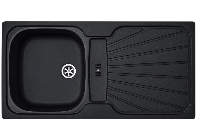 Kitchen Sink Single black 1.0 Bowl Reversible Inset With Waste Kit CorbyCart