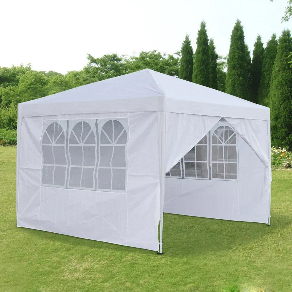 3x3M Heavy Duty Gazebo Marquee Popup Water- proof Garden Party Tent 4 WallSides CorbyCart