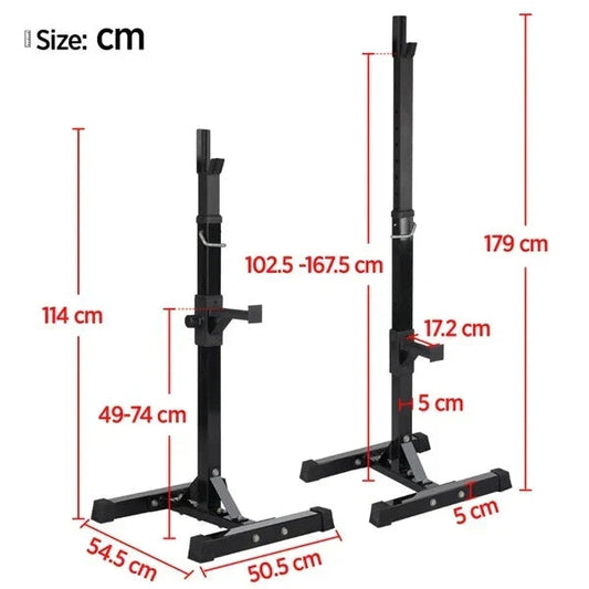 Squat Racks Barbell Rack Stand Adjustable Olympic Weight Bench Press Home Gym CorbyCart