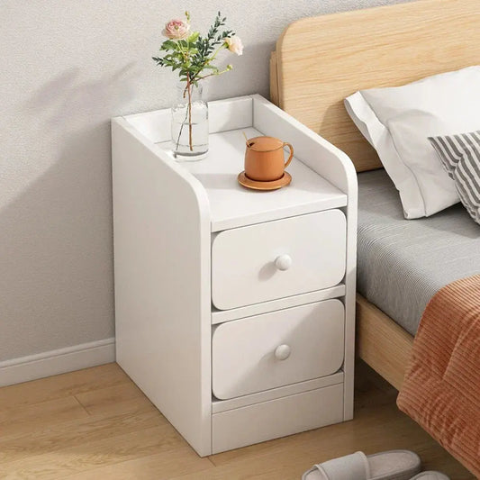 Bedside Table White Drawer Cabinet CorbyCart