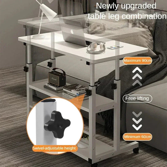 Adjustable Height Small PC Computer Desk Mobile Overbed Table Laptop Stand Shelf CorbyCart
