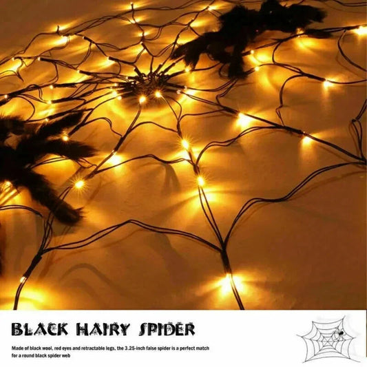 100cm LED Light Halloween Decoration Giant Spider Web Party Props Outdoor Decor CorbyCart