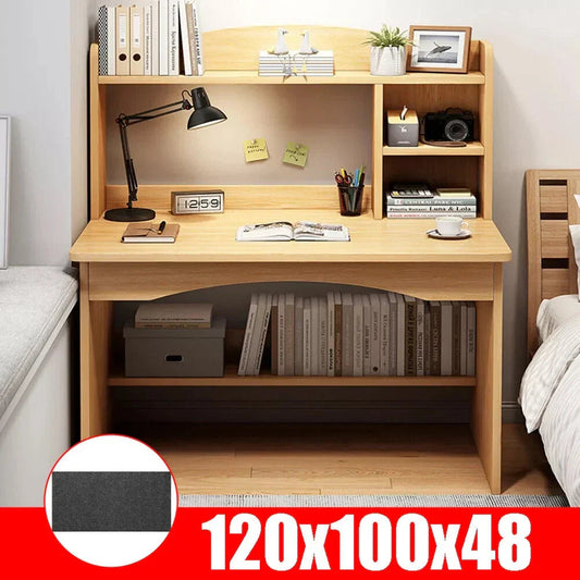 Computer Desk Study Table Writing Shelves Home Office Wooden Workstation Laptop CorbyCart