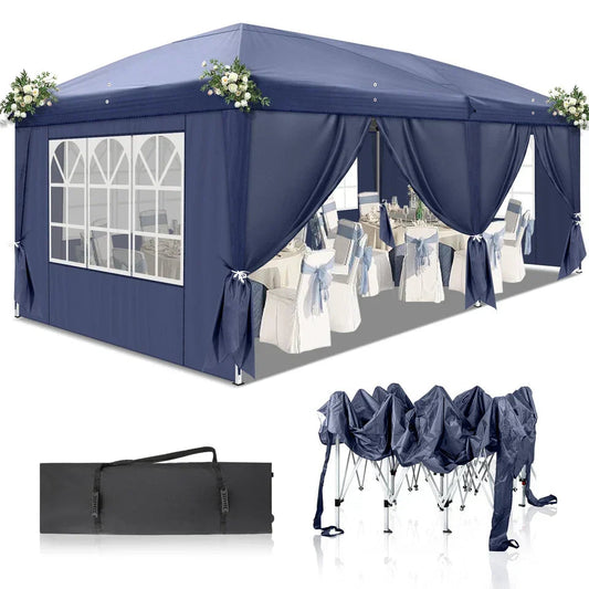 3x6M Pop Up Gazebo Outdoor Patio Party Event Heavy Duty Canopy w/ 6 WallSides UK CorbyCart