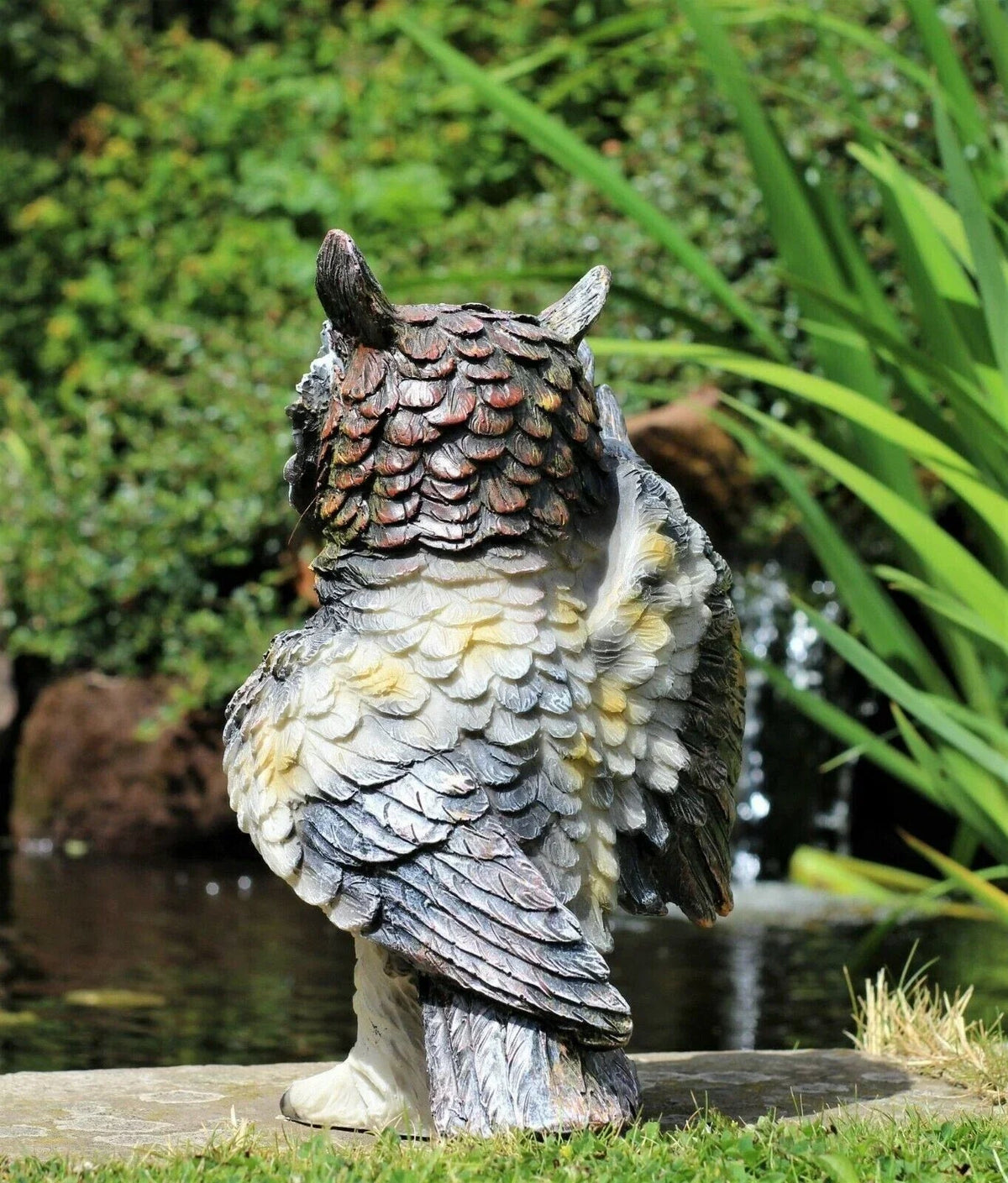 Garden Solar Ornament Owl Bird Light Up LED Lantern Statue Figurine Decor Patio Corbycart