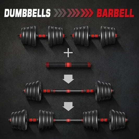 30kg Dumbbells Barbell Set with Connecting Rod CorbyCart