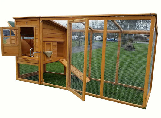 LARGE 8FT CHICKEN COOP HEN POULTRY ARK HOUSE HUTCH RUN NEST Corbycart