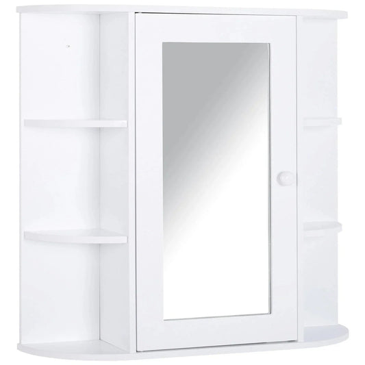 Wall Mounted Bathroom Cabinet with Mirror Single Door Storage Shelves CorbyCart