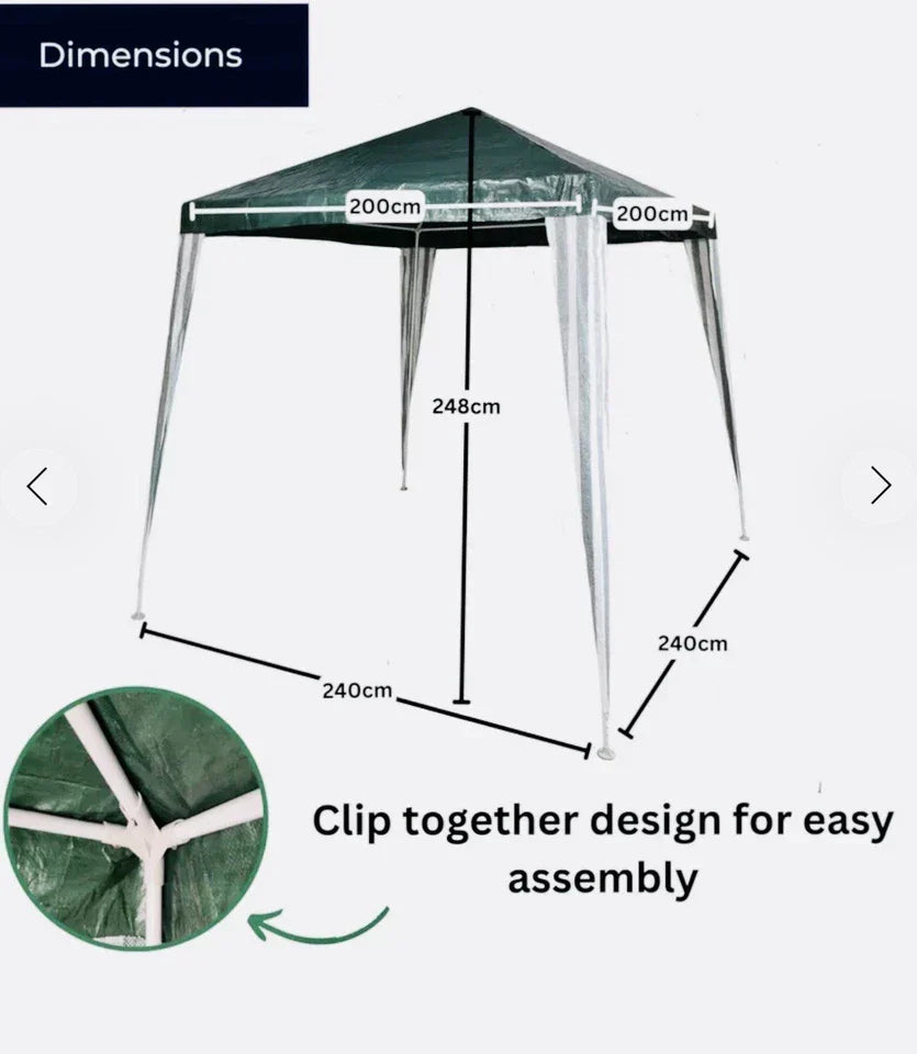 2.4m x 2.4m Outdoor Gazebo Party Tent CorbyCart