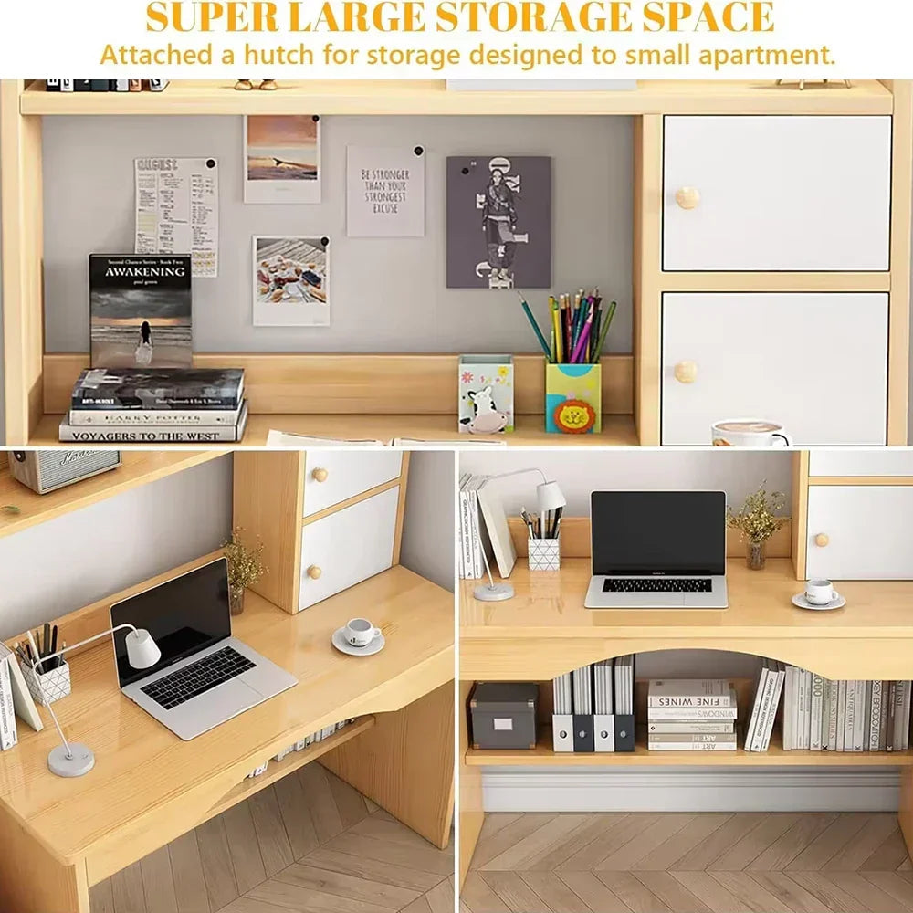 Wooden Computer Desk Home Office Writing Desk Study Table Workstation Cabinet UK CorbyCart