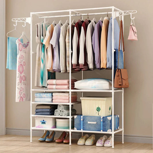 Heavy Duty iron Clothes Rail Stand Rack Storage Garment Shelf Hanging Display CorbyCart