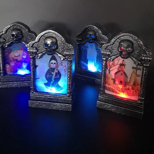 4x Halloween Light Up Tombstone Horror LED Game Props Outdoor Garden Party Decor CorbyCart