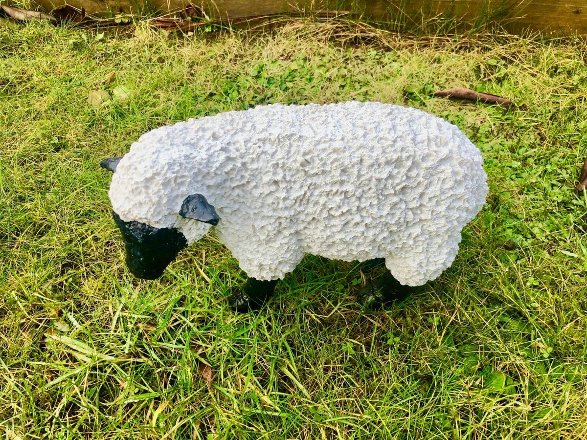 Spring Lamb Garden Ornament Resin Laying Down Sheep Statue Farmyard Gift Garden Corbycart