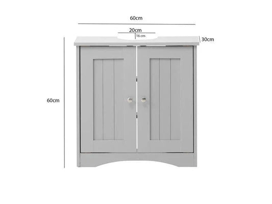 Grey Bathroom Under Sink Cabinet Basin Storage Cupboard Vanity Unit Furniture CorbyCart
