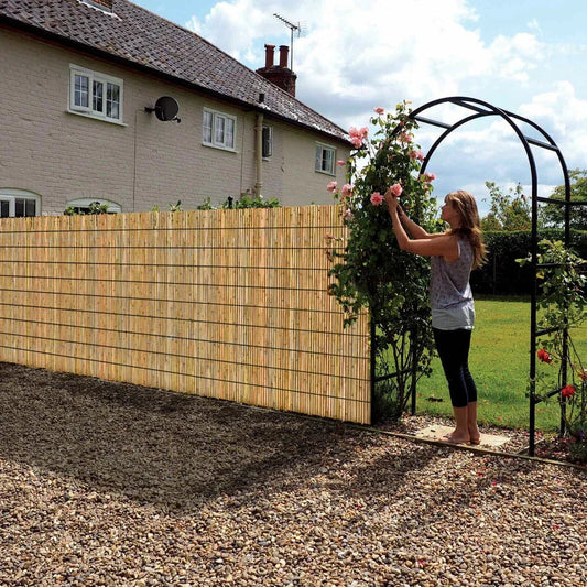 Bamboo Slat Fence Screen Roll Screening Fencing Privacy Sun Panel Garden Outdoor CorbyCart