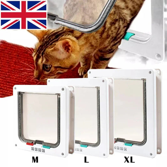 4 way Pet Door Locking Large Extra Large Dog Cat Flap Magnetic Door Frame Corbycart