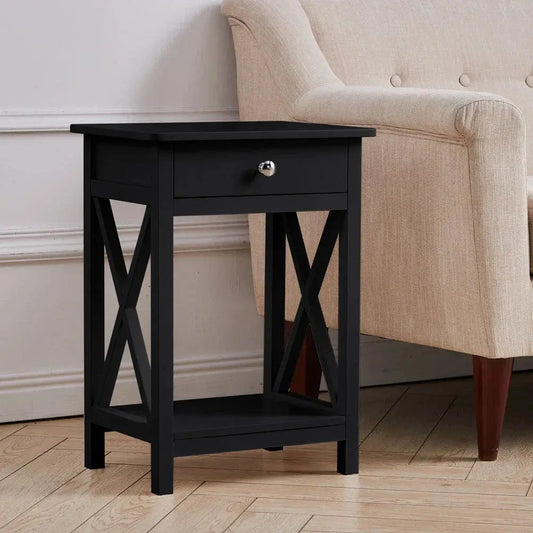Bedside Table Cabinet Nightstand Small Side End Table Storage Drawer Organizer CorbyCart