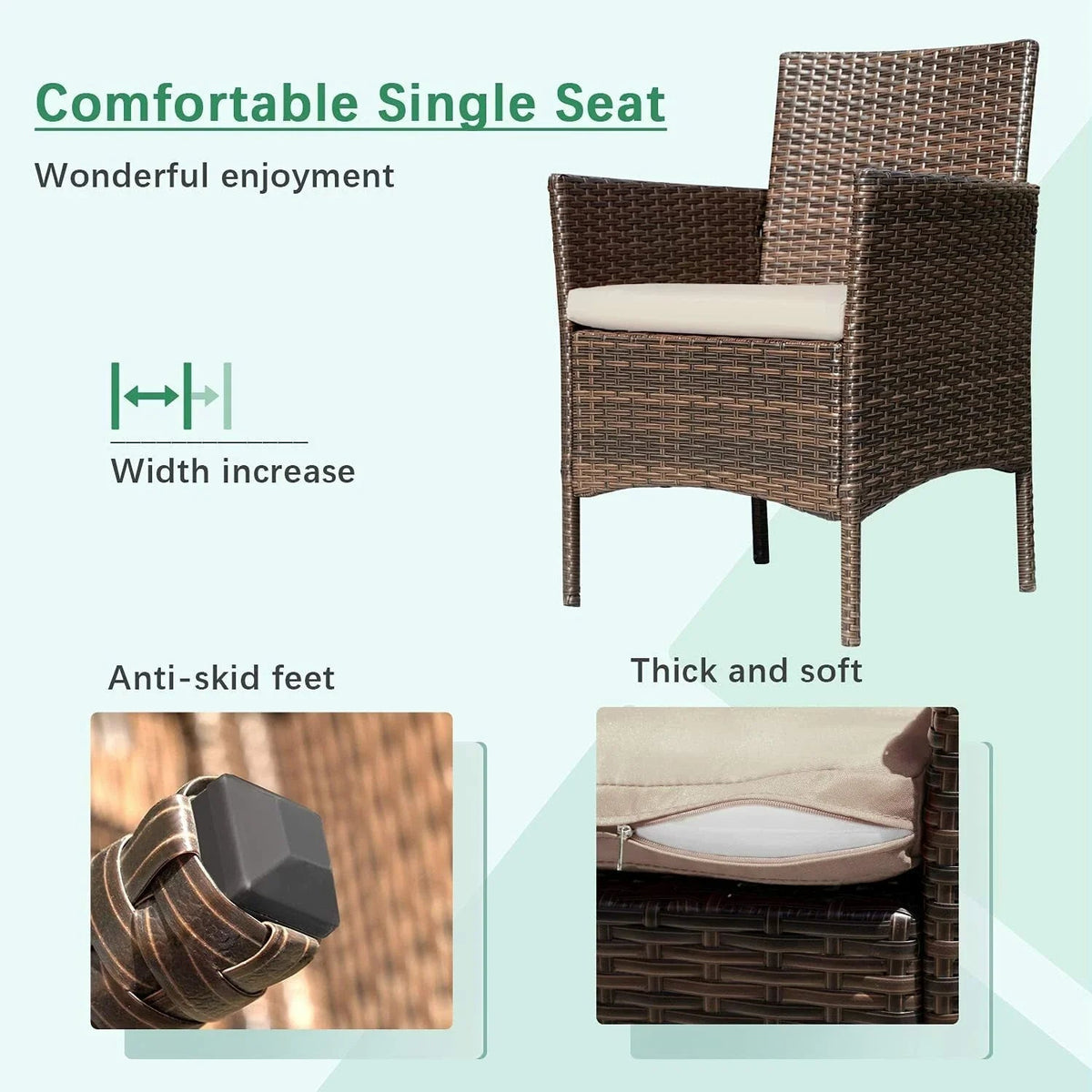 4pcs Rattan Outdoor Garden Furniture Sofa Set Table & Chairs CorbyCart