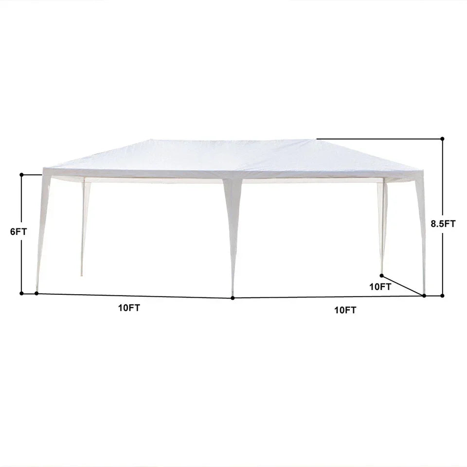 3x6M Gazebo Marquee Party Tent With 6 Sides Garden Patio Outdoor Canopy White UK CorbyCart