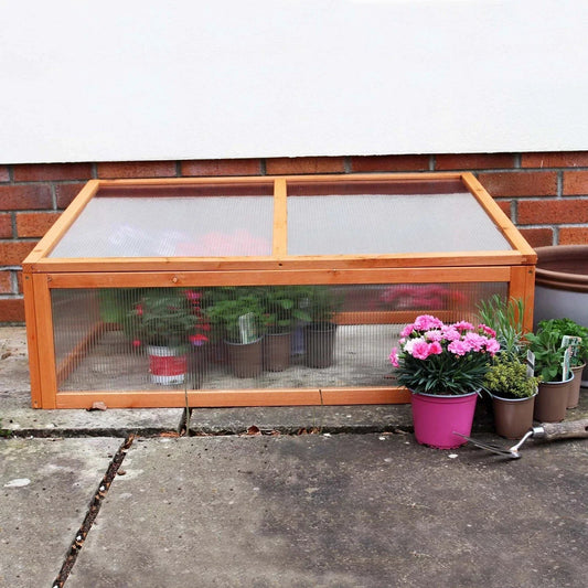 Wooden Cold Frame Mini Green Grow House Garden Plants Vegetables Seeds Corbycart