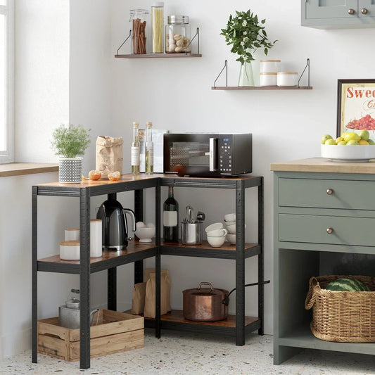 Shelving Unit 650kg Load Capacity Industrial Adjustable Rustic Brown Corbycart