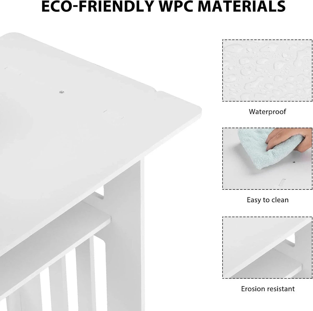 White Small Bedside Table Nightstand Tea Coffee Table Nightstand Storage Shelf CorbyCart