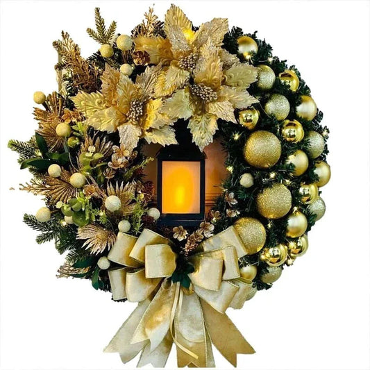 30cm Christmas Wreath Decor Artificial Bowknot Garland for Home Front Door Xmas CorbyCart