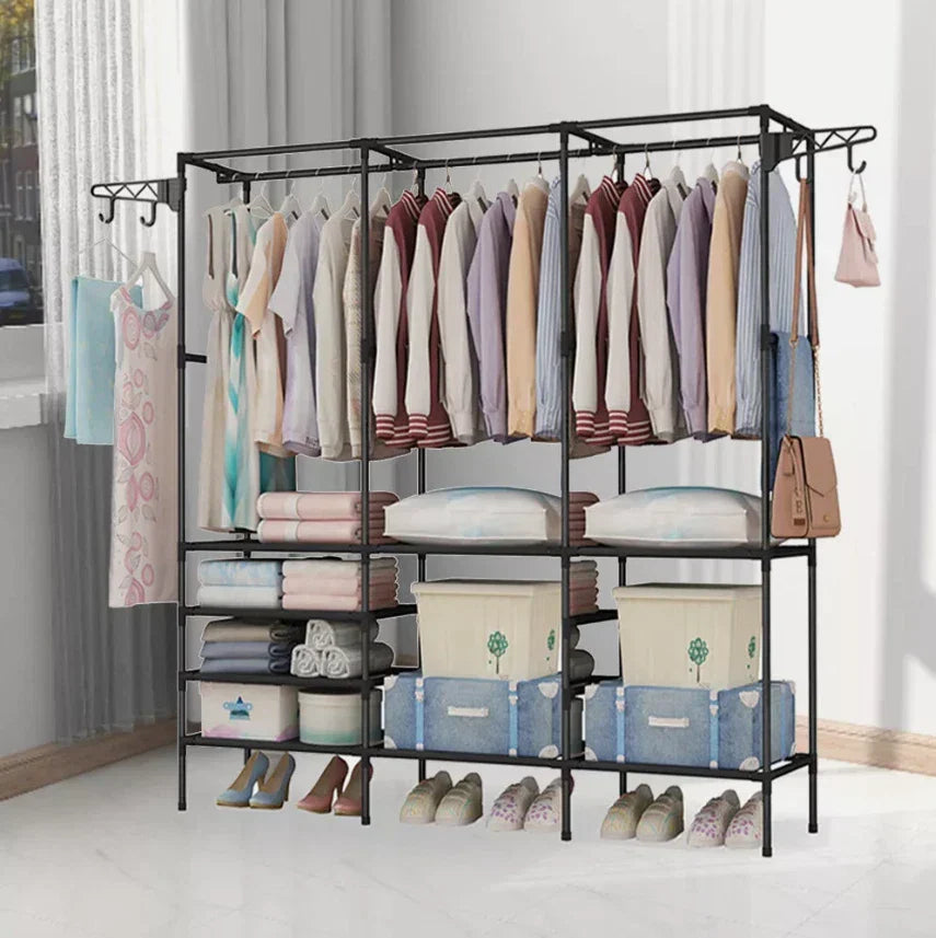 Clothes Rail Rack Garment Hanging Stand Shoe Storage Shelf Open Wardrobe CorbyCart
