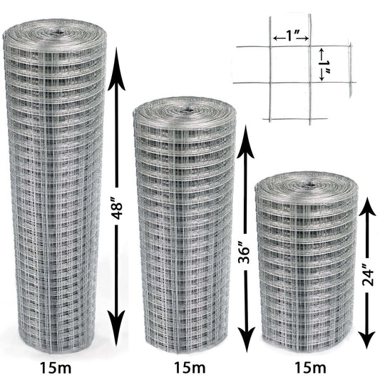 Galvanised Welded Wire Mesh 1"x1" Fence Aviary Rabbit Hutch Chicken Run Coop Pet Corbycart