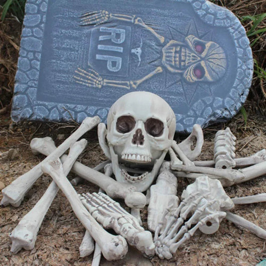 28PCS Bag of Bones Human Skull Skeleton Halloween Scary Pirate Party Decoration CorbyCart