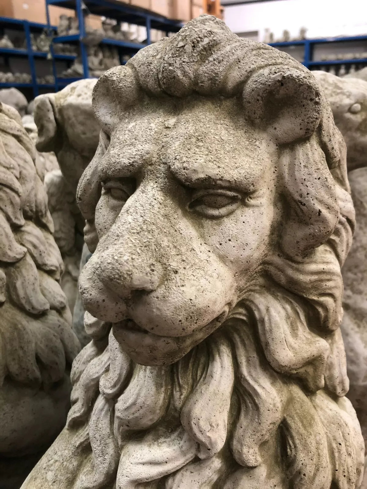 Pair Armorial Lion Statues | Reconstituted Stone Animal Concrete Garden Ornament Corbycart