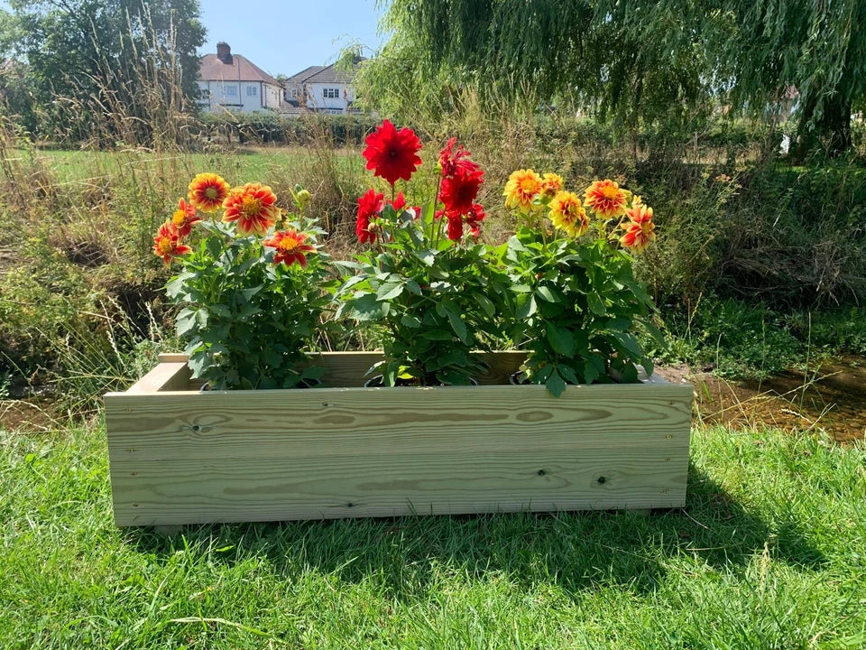 Long Garden Wooden Planter Trough Veg Wood Flower Boxes READY MADE Corbycart