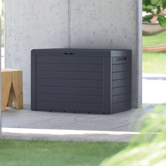 140L Anthracite Garden Storage Box Corbycart