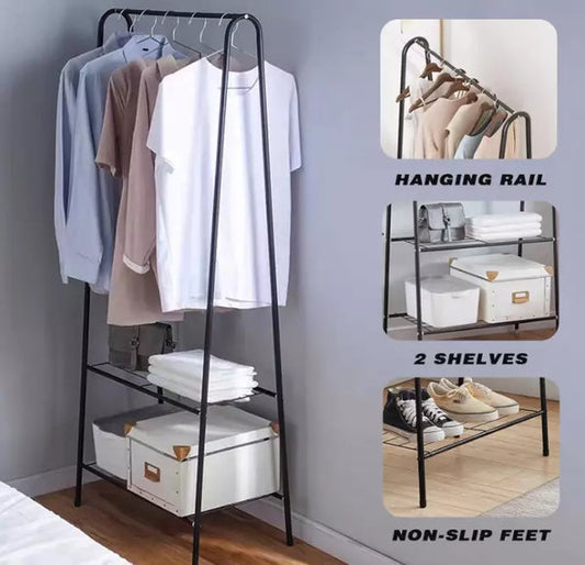 Metal Clothes Rail Hanging Rack Garment Display Stand Storage Shelf CorbyCart