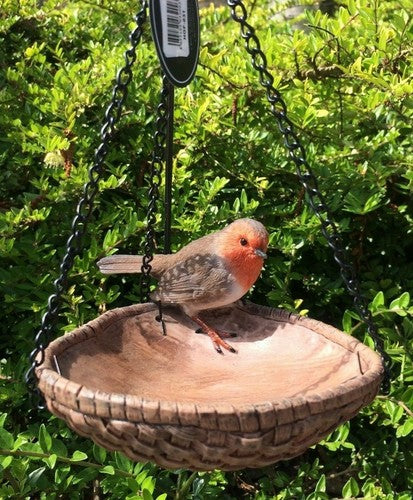Robin Feeder Heart Shaped Hanging Resin Vivid Arts Garden Ornament CorbyCart