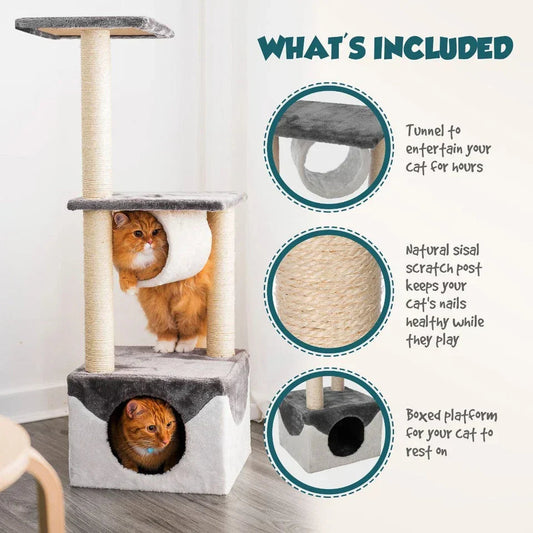 Cat Tree Scratching Tower House Activity Center Post Climbing Hammock CorbyCart