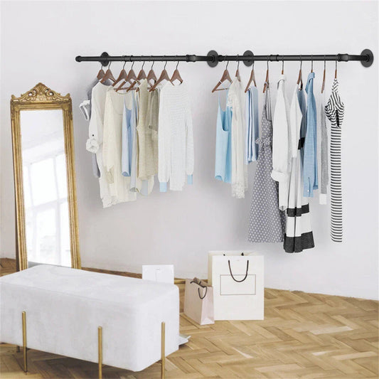 2X Super Strong Bearing Metal Pipe Clothes Rack Clothes Hanger Pole Garment Bar CorbyCart