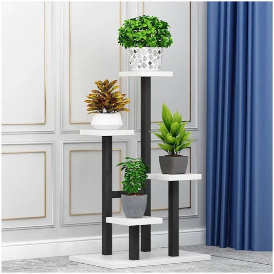 4 Tier Metal Plant Stand Indoor Outdoor Garden Flower Pot Shelf Display Rack UK Corbycart