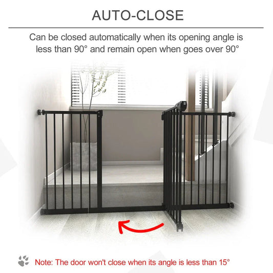 BabyDan Black Extra Wide Self Closing Kids Pressure Fit Stair Safety Gate Corbycart
