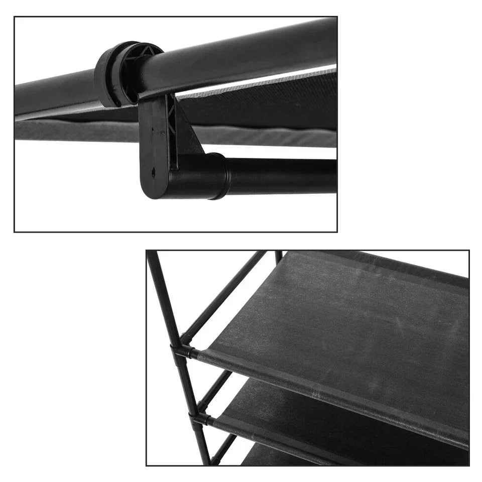 Heavy Duty Clothes Rail Garment Hanging Rack Shoe Storage Shelf Display Black CorbyCart
