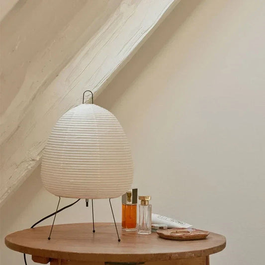 Japanese Design Paper Table Lamp Tripod Rice Paper Table UK Plug CorbyCart