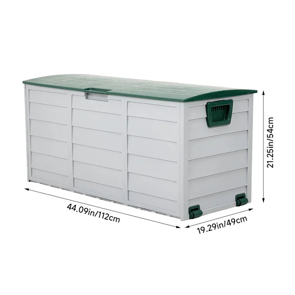 LARGE PLASTIC GARDEN STORAGE BOX OUTDOOR WATERPROOF DECK CONTAINER Corbycart