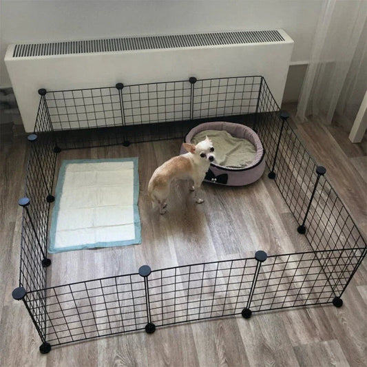 12 Panel Pet Playpen Metal Puppy Dog Small Animals Cage Run Fence Indoor Outdoor Corbycart
