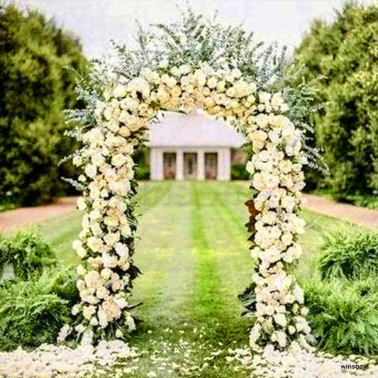 LARGE 2.4M HEAVY DUTY METAL GARDEN ARCH STRONG ROSE CLIMBING PLANTS SUPPORT CorbyCart