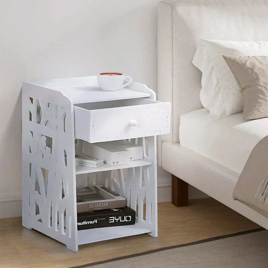 Bedside Table With White Drawer Cabinet CorbyCart