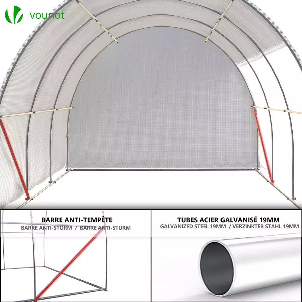 Polytunnel Greenhouse Grow House with Roll-up Side Walls, 3x2x2m 6m² Corbycart