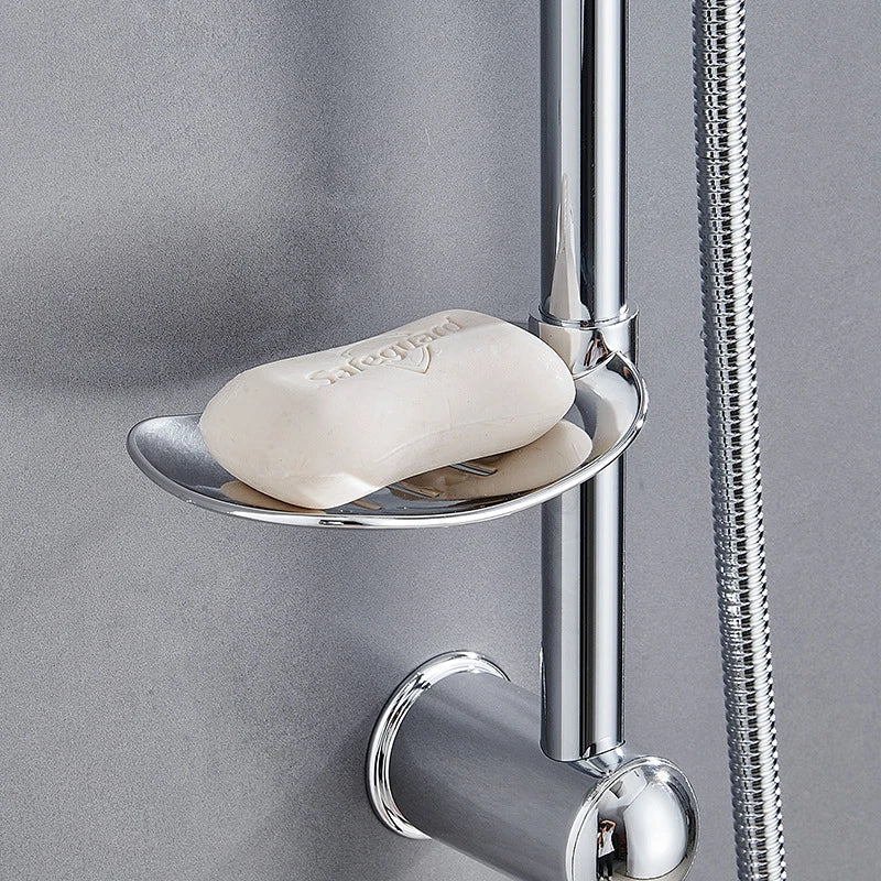 Shower Kit Twin Head 2 Mixer Shower Heads Rail Hose Riser Square Bathroom Set CorbyCart