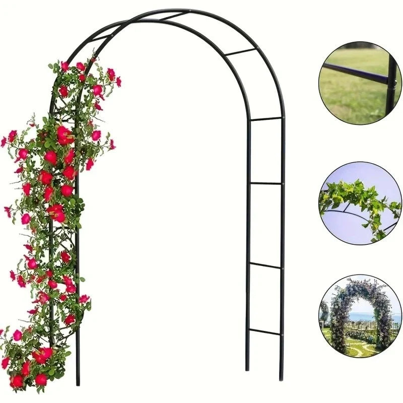 1Pc, Metal Garden Arch, 100Inch Large Size Heavy Duty Steel Frame Garden Arch Corbycart