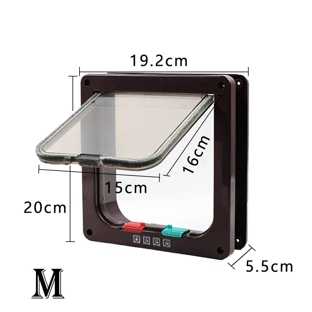 4 way Pet Door Locking Large Extra Large Dog Cat Flap Magnetic Door Frame Corbycart