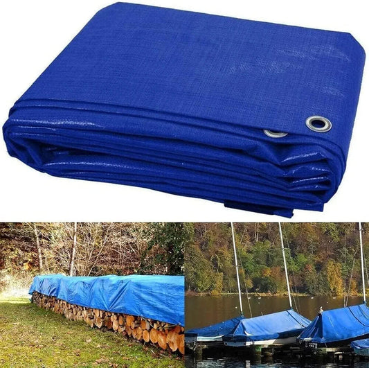 Heavy Duty Blue Tarpaulin Regular Waterproof Cover Tarp Ground Sheet All Sizes CorbyCart